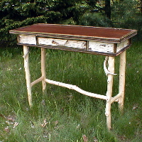 rustic desk, Adirondack furniture, custom rustic