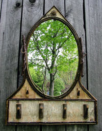 custom rustic furniture birch mirror twig frame