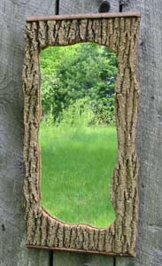 rustic mirrors, rustic frames, birch bark